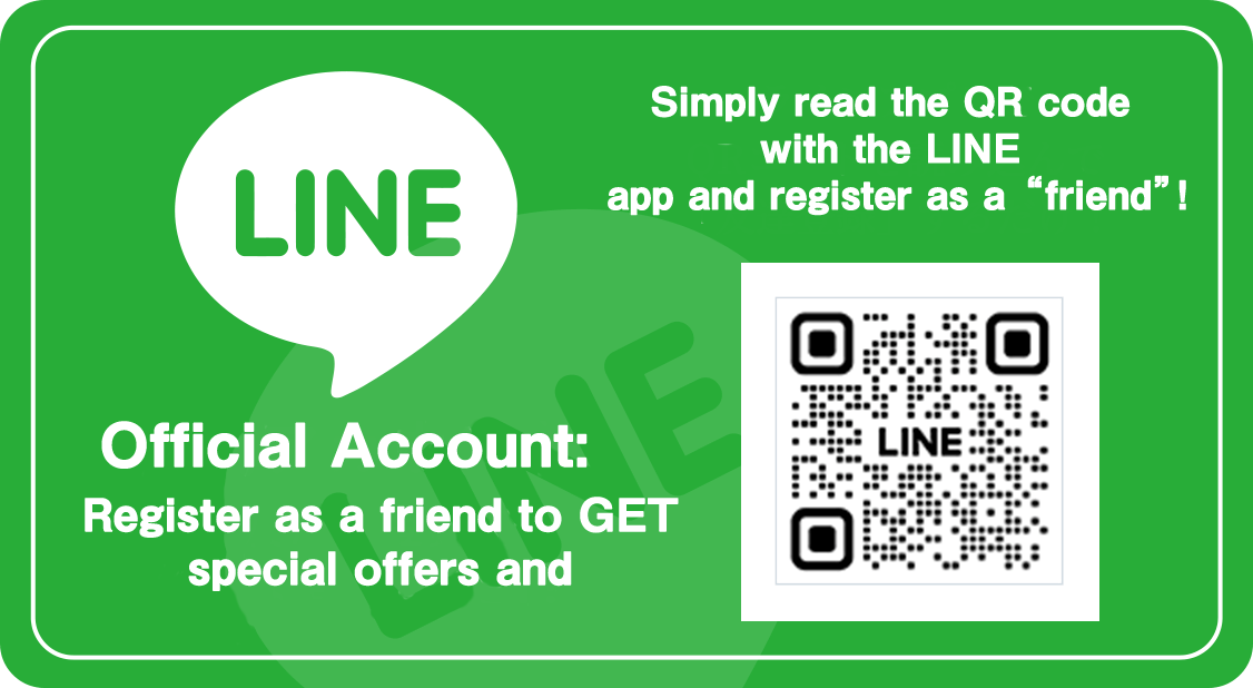 Simply read the QR code with the LINE app and register as a 